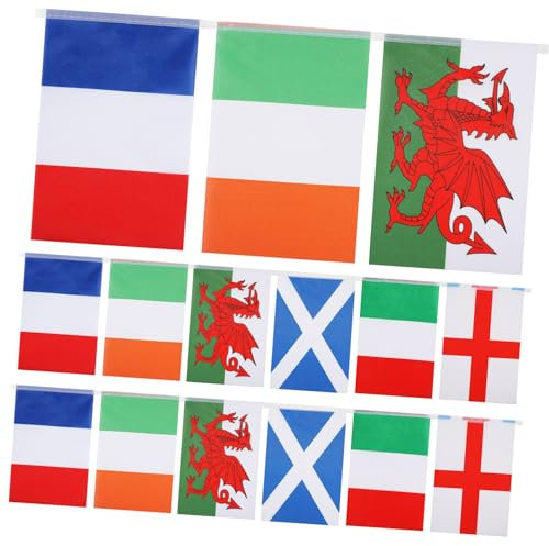 BESPORTBLE 1Satz Länderflaggen Wimpelkette Weltflaggen Banner Für Fußball Cup Feiern Lange Dekoration Für Internationale Partys Und Veranstaltungen