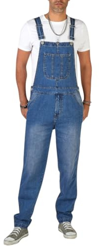 YOUTHUP Salopette Homme en Jean Combinaisons de Travail Jeans Vintage