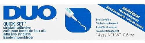 Quick Set Lash Adesivo Trasparente 14g Si applica Bianco Asciuga Set Chiaro In Secondi Lunga Durata Per Tutto Il Giorno Striscia Resistente All'acqua E Ciglia Individuali Vegan-Friendly Cruelty-Free