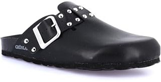 GRUNLAND Sara CB0790 Nero Ciabatte Donna Plantare Fibbia Punta Chiusa Borchie 41