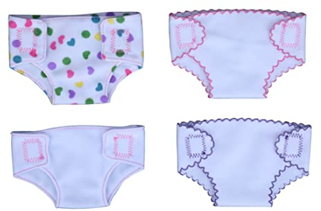 Doll Nappies for Dolls Doll Floral Printing Underwear for 14-16 Inch Dolls 4PCS Nappies Stylish Special Diaper Floral Printing Underwear