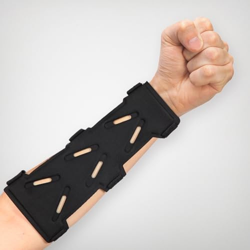 AHOSOUTLY Archery Arm Guard, Adjustable & Breathable Double-Layer Forearm Protector with 3 Straps, Unisex Ambidextrous Design for Youth & Adults, Archery Hunting Target Practice