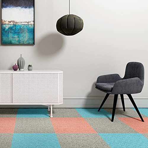 Moquette quadrotte autoadesive, Piastrelle autoadesive per Moquette, 20 x 20 cm, Multicolore, Resistenti all'Usura, Facili da installare per la Camera da Letto