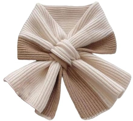 DZHCBNE 1PC Winter Knitted Scarf Collar Loop For Women, Winter Knitted ScarfMatching Rib Knit Keyhole Pull-Through Scarves, Cross Bow, Fishtail Shape, Soft Cute Neck Warmer Collar Scarf Neckerchiefs