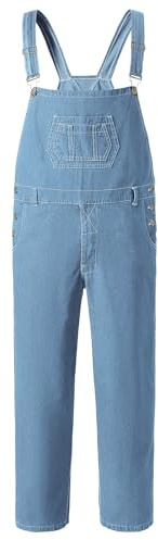 YOUTHUP Salopette Homme Jean Denim Overalls Combinaisons de Travail | Jeans Vintage, Poches Multiples, Droite, Regular Fit, Ajustable, Tenue de Chantier