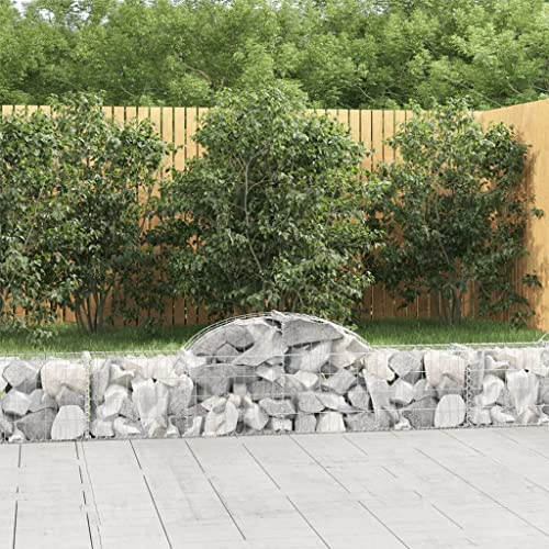 QJBSAVVA 15 cesti per gabbioni, 200 x 30 x 40/60 cm, arco alto in ferro zincato, 3,5 mm, filo per recinzioni, durevoli e moderni, per giardino anteriore, terrazza