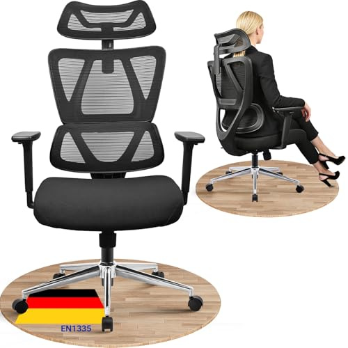 MELOKEA Silla de Oficina Ergonómica 150kg con Asiento de Muelles