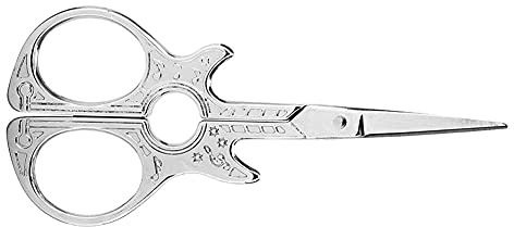 Haofy Gitarrformad Broderisax, Rostfritt Stål, Förkromad, 11,5 Cm, DIY-hantverksverktyg (#02)