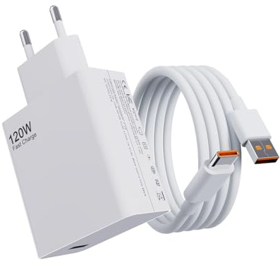 USB C-laddare 120W, snabb Turbo Hyper Charge kompatibel med Xiaomi 17 Ultra