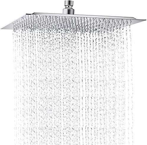 Drenky Duschkopf Regendusche, Regendusche 8 Zoll Duschkopf Quadratisch Aus Edelstahl A2 Regenduschkopf Mit 100 Anti-Kalk Düsen Wassersparender Duschkopf 20x20cm Chrom