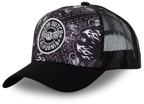 Von Dutch Casquette Homme & Femme Bandana, Casquette Trucker Ajustable avec Snapback, Noir Taille TU