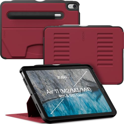ZUGU Case Funda para iPad Air 11 M2/M3/M4 & Air 10.9 Gen 5/4 [Rojo Cereza]