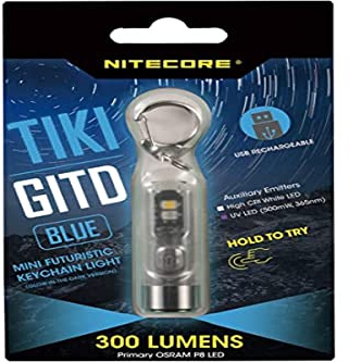 Nitecore Mixto Tikigitdb - Linterna fosforescente, Azul, GL: 55 mm – Diámetro 14,7 mm EU