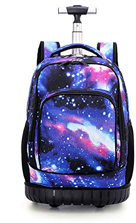 CONPHERON Trolley School Bag Backpack Galaxy Water Resistant Middle School Casual Daypacks Rucksack Travel Bag