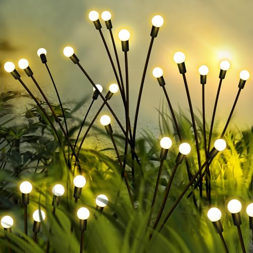 CORATED 2 Pezzi 8 Led Luci Solari da Giardino, Luci Decorative Per Esterni IP65 Impermeabile, Luce Led Solare da Esterno per La Decorazione Del Percorso Del Cortile, Bianco Caldo