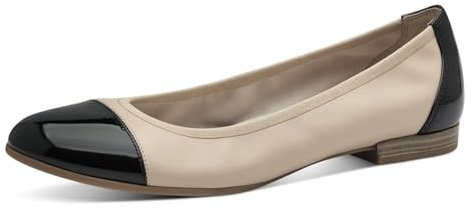 Tamaris Damen Klassische Ballerinas, Frauen Flats,TOUCHit-Fußbett,Ballerina-Schuhe,Ballett-Schuhe,Ballet-Flats,flach,Nude Comb,40 EU