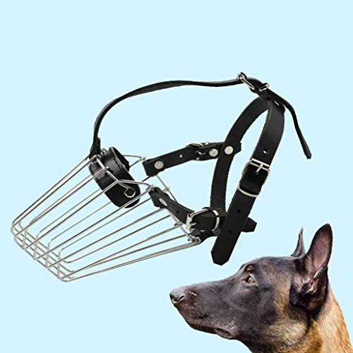 Hundemaulkorb Edelstahlkorb Pet Maske for Schäferhund Malinois Und Rottweiler Mund-Abdeckung for Biting Chewing Barking
