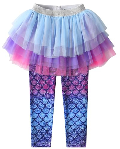 VIKITA Fille Sirène Leggings et Jupes Courtes Jupes Polyester Pantalons FS113 7-8ans