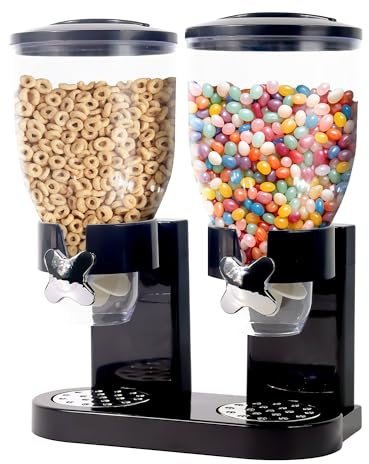 Wantsmart Müslispender Doppelt, 2L Cereal Dispenser Einfach zu Bedienen, Cerealienspender für die Küche, luftdichter Frischhaltedose für Reis, Müsli, Nüsse