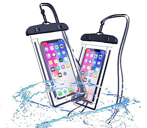2 Pack IPX8 Waterproof Phone Pouch, Universal Underwater Dry Bag up to 7''