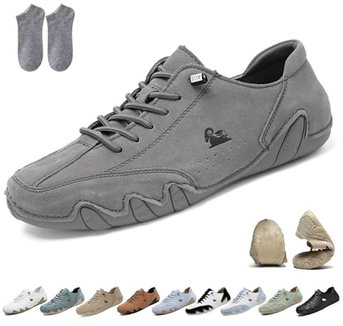 LOVEWLVNCL Zapatillas Descalzas Unisex Barefoot Impermeables Ergonómicos - Calzado Ligero, Transpirable, Antideslizante y Cómodo para Caminar, Senderismo y Uso Diario(Gris,41 EU)