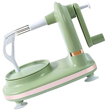 Mikikit Peladora Manual de Frutas para Pelar Manzanas y Frutas Diseño de Manivela de Forma Uniforme Acero Inoxidable y ABS en Cocina y Hogar