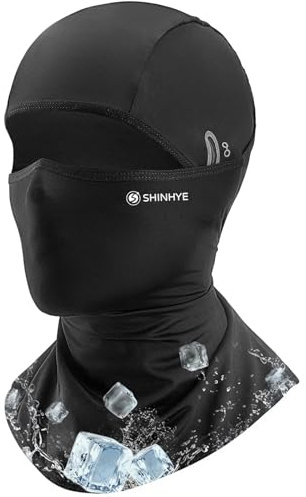 ShinHye Balaclavas for Men and Women - Ski Mask Ice Silk Windproof Sun UV Protection Summer Windproof Helmet Face Mask for Running, Cycling, Motorcycling, Skiing (Black)