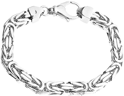 .iced-out. Sterling 925er Silber Königsarmband - BYZANTIN 8x8mm - 20cm