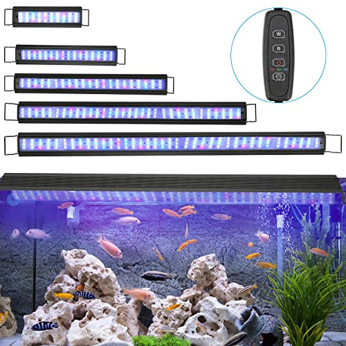 Sonnewelt Iluminación LED para acuarios de 36W, lámpara de espectro RGB para plantas acuáticas y acuarios de agua dulce de 87-110cm, regulable