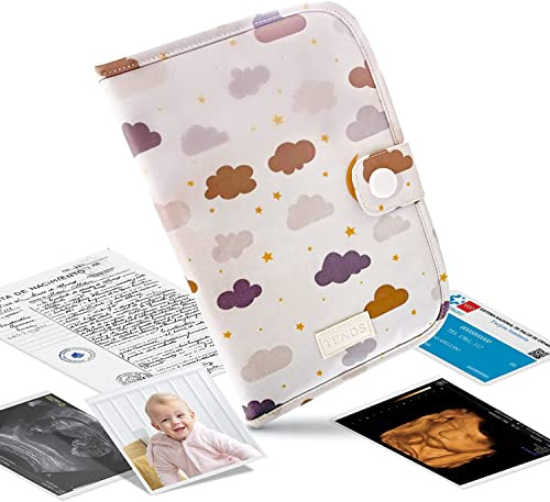 TENDS Protege carnet de sante bebe avec Porte document - Housse pratique pour garder en sécurité documents essentiels- Idéal pour certificats médicaux vaccinations- Cadeau pour nouveaux parents