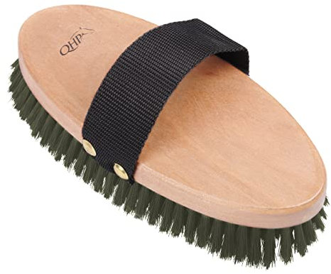 QHP Kardätsche color Holzgriff (olivgrün)