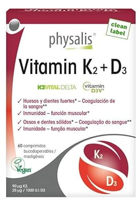 Vitamin K2 + D3 60 comprimidos Physalis