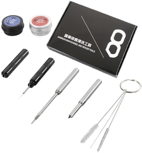 SAGUD Kit de réparation pour aérographes et outils de nettoyage et d'entretien professionnels pour aérographes.