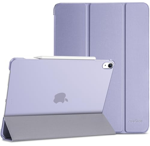 ProCase fodral för iPad Air 13 tum M4/M3/M2 (2026/2025/2024), tre skyddsfodral för 13 tum iPad Air M4 2026/M3 2025/M2 2024, tunt, lätt, smart fodral med genomskinligt frostad baksidesskal – lila