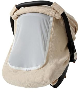 MagiDeal Netzabdeckung für Babytragetasche, Netzfenster, Stabiler, vielseitig verwendbarer Bezug für den Babytragesitz, Staubschutz für Babytrage, für Jungen, Khaki