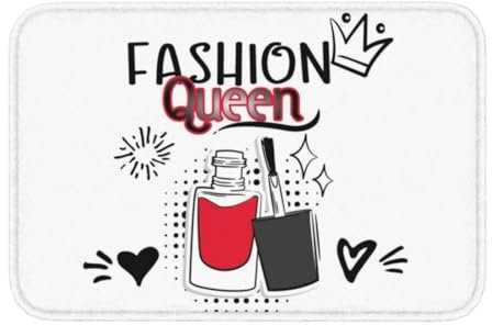OOAHJEID Fußmatte für Badezimmer Fashion Queen Fußmatte mit Nagellack, rutschfest, für Eingangsbereich, Küche, Badezimmer, Türmatten, Maniküre, Maniküre, WC-Teppich