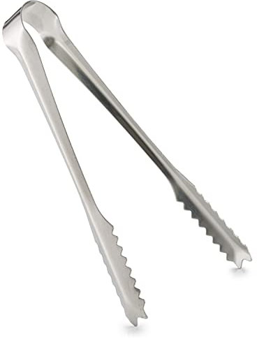 Barcool Stainless Steel Ice Tongs | 18cm / 7 Perfect for Home Bar, Pubs & Restaurants (Silver Polished Stainless Steel)