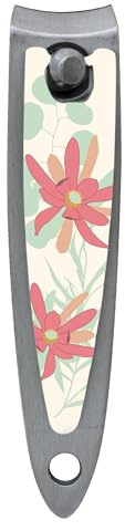 PLIC BEAUTY - Cortaúñas Manicura Sabana - Acero Inoxidable - Pico Redondeado - Diseño Floral