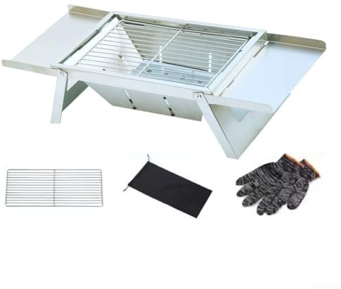 Barbacoa sin humo de acero inoxidable ideal para camping, picnics y diversión en el patio trasero (estándares de nivel medio)