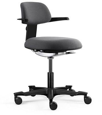 Hjh Office Ergonomisk Arbetsstol Work 40 – Stol Med Höjdjusterbart Ryggstöd, Justerbar Sitsvinkel Och Sittdjup, Stabilt Nylonkryss, Mörkgrå