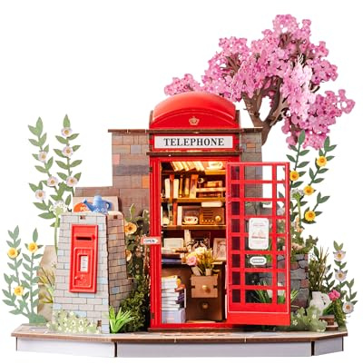 ROBOTIME - Kits de modelo de madera 3D para adultos para construir - Kit de construcción de madera para adultos, kits de manualidades para adultos, lindo kit de modelo Sakura, decoración para el hogar