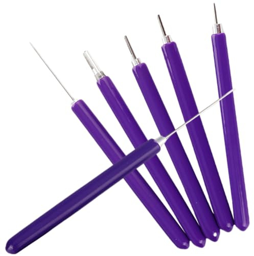 SEWACC Juego de 6 Bolígrafos Metálicos para Quilling Agujas Largas y Cortas, Herramienta Ranurada para Papel de Filigrana, Kit Compacto para Manualidades Artísticas y Scrapbooking