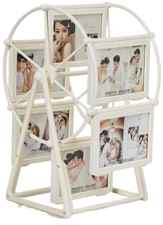 YGBWAOV Cornice per Foto Girevole retrò Vintage con Ruota Panoramica, Cornice per Foto di Famiglia Personalizzata per 12 Decorazioni per la Casa con Foto A