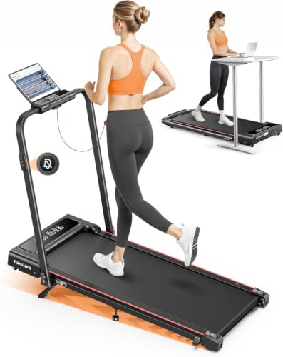 6 en 1 Cinta de Correr Plegable, 9% Inclinación, 12KM/H, 2.5HP Cinta Andar | LED Pantalla Dual, Control Remoto Magnético Mute, 12KM/H, App & Bluetooth, Walking Pad para Hogar/Oficina