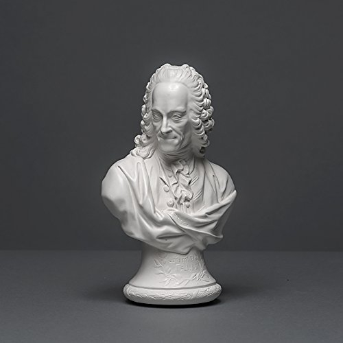 Voltaire Scultura in cellana di alta qualità, vera a mano, made in Germany, busto in bianco, 18 cm