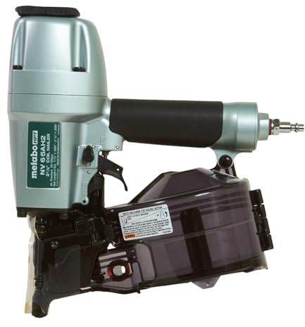 Metabo HPT Coil Siding Nailer, Pro-preferred Pneumatic Power Nailers in Siding Tools, For Sheathing, Decking & Fencing, 15° Plastic Collated Nails and 16° Wire Coil Nails, NV65AH2