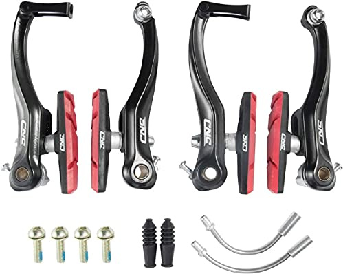 Chooee Mountain Bike Linear V-Brakes, Bicycle Front and Rear V-Brakes,black/red