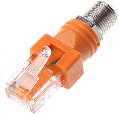 Ocobudbxw F-Buchse auf RJ45-Stecker Koaxialfass-Koppler-Adapter RJ45 auf HF-Stecker-Konverter
