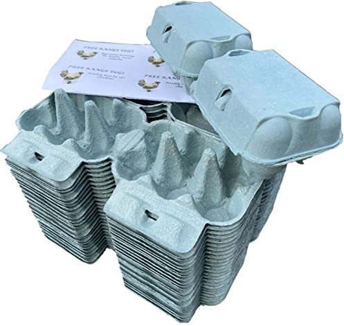 Anglia Farm Supplies - Effect 6 Blue - Coloured Egg Carton Boxes 1/2 dozen - includes sheet 8 labels (2 dozen (24 cartons))