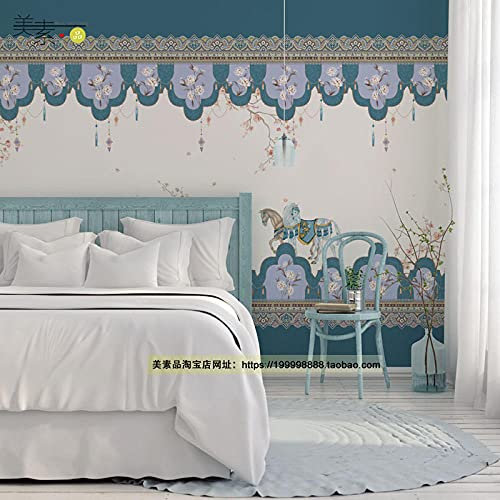 Papel pintado barroco clásico caballo pastoral casa de familia sala de estar dormitorio fondo papel tapiz de pared elegante francés-200cmx140cm
